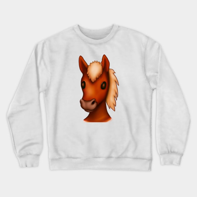 Cute Horse Drawing Crewneck Sweatshirt by Play Zoo